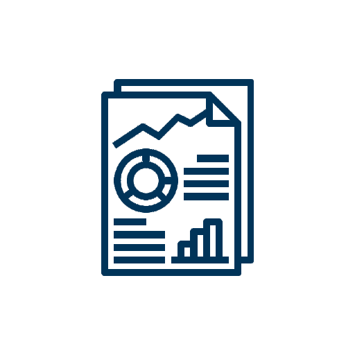 Ikon for årsopgørelse, vi hjælper med at opstille og indberette årsopgørelse til skat