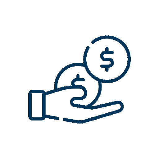 Ikon for lønudbetaling og bogføring, vi hjælper med løn til ansatte, inkl. skat, pension og feriepenge